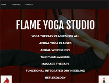 Tablet Screenshot of flameyogastudio.co.uk